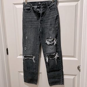 BDG Urban Outfitters Washed Black Slim Straight Distressed Jeans- Size 26